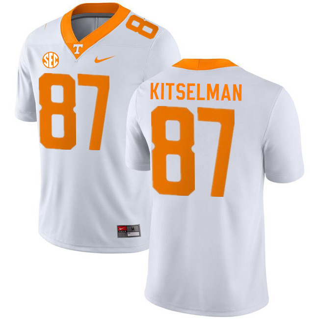 Men #87 Miles Kitselman Tennessee Volunteers College Football Jerseys Stitched-White